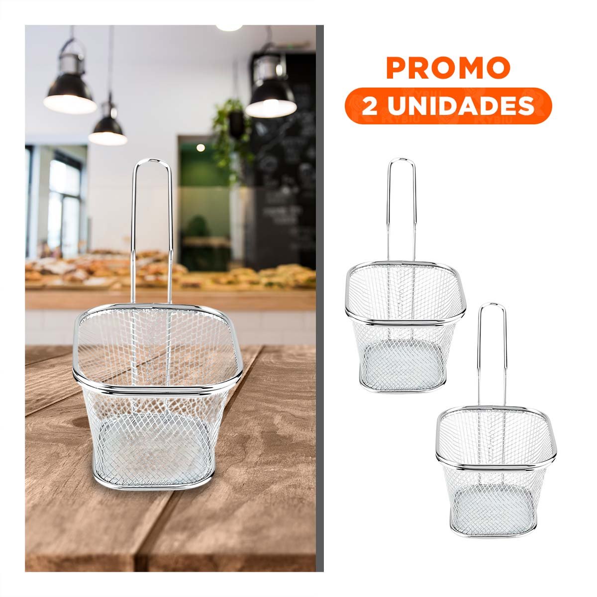 PACK2 CANASTA PARA APERITIVOS FRITOS PLATEADA 13X8X8 CM MESA MODERNA - 1