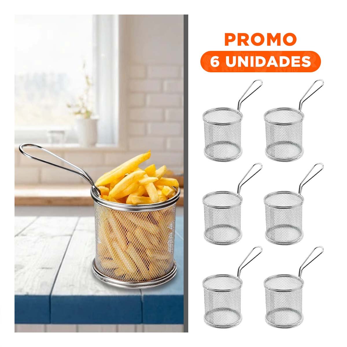 PACK6 COLADOR CIRCULAR EN ACERO PARA PREPARACIONES CROCANTES - 1