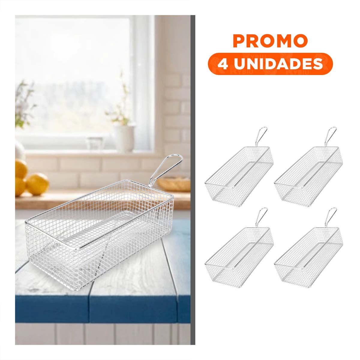 PACK4 RECIPIENTE PARA APERITIVOS FRITOS PLATEADO 25,5X13X7 CM SERVICIO Y+REGALO STICKER - 1