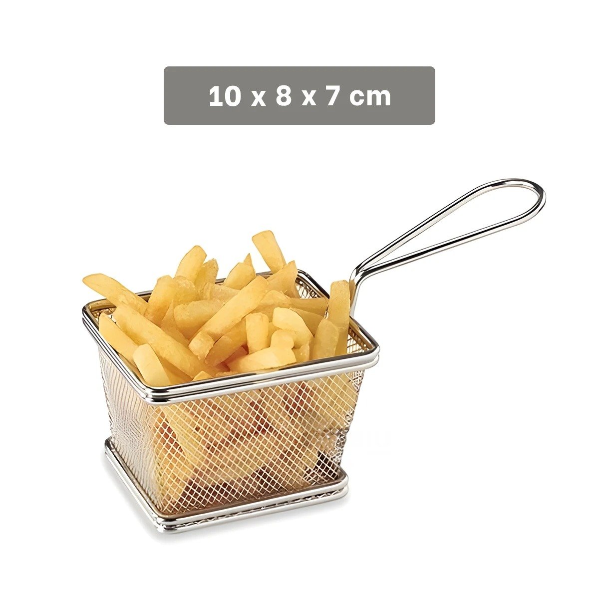 PACK4 RECIPIENTE PARA APERITIVOS FRITOS PLATEADO 10X8X7 CM SERVICIO Y+REGALO STICKER - 4