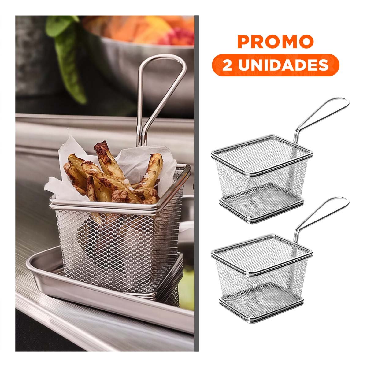 PACK2 CANASTA PARA APERITIVOS FRITOS PLATEADA 10X8X7 CM MESA MODERNA - 1