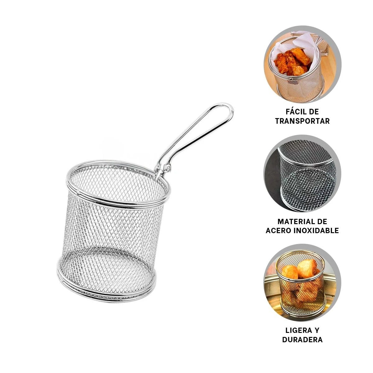 PACK4 COLADOR DE COCINA CIRCULAR PARA ESCURRIR PAPAS FRITAS Y+PAPEL REGALO - 4