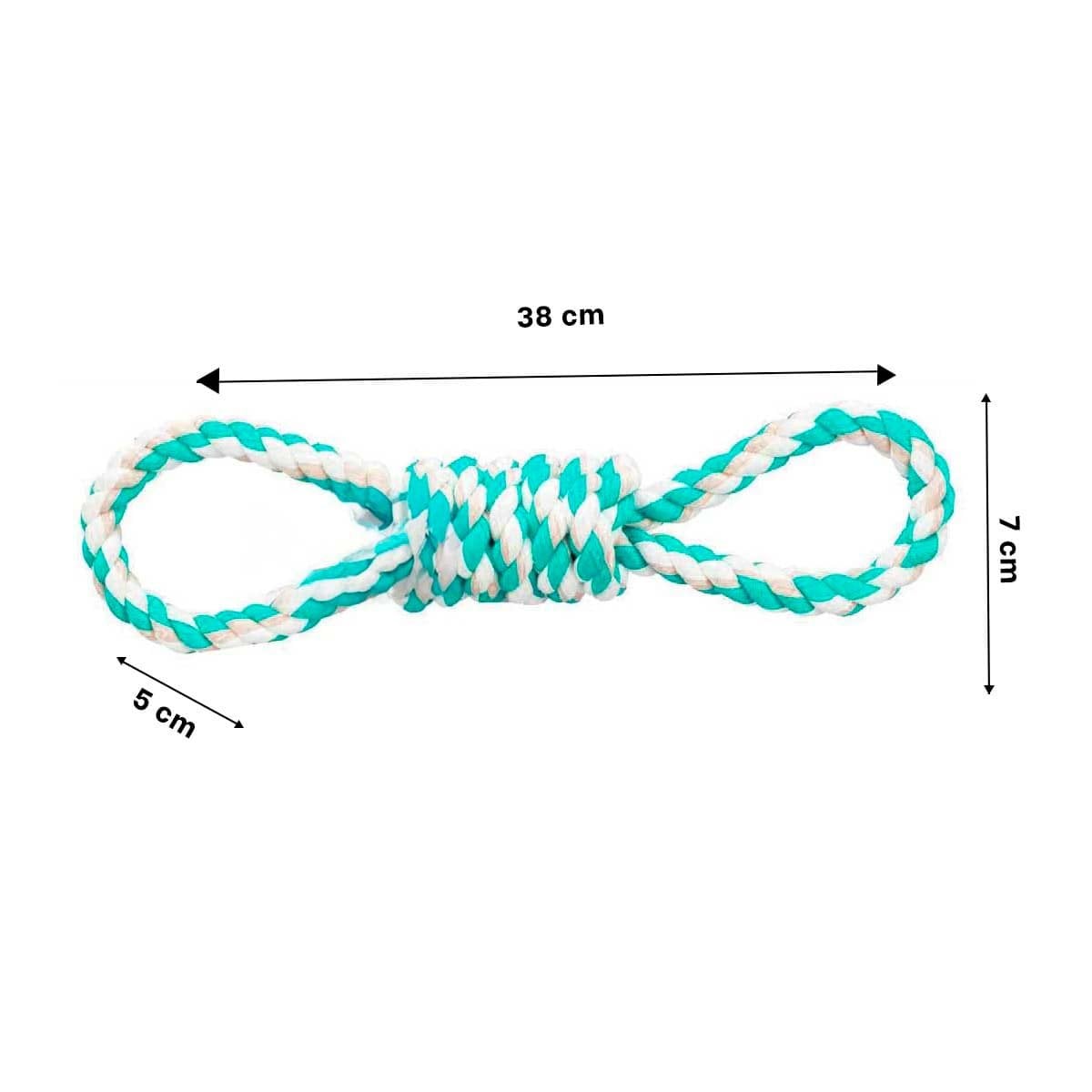 PACK12 CUERDA SOGA 4 NUDOS PET TURQUESA PARA SU EJERCICIO DIARIO Y+PAPEL REGALO - 4