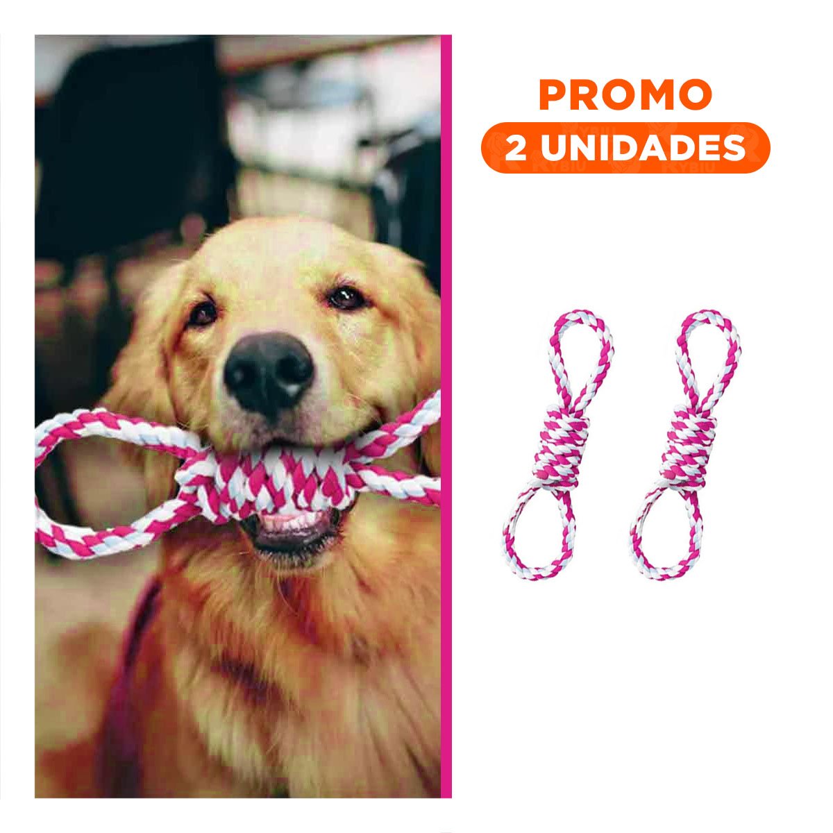 PACK2 ACCESORIO DE MORDIDA CON 4 NUDOS CON TONO ROSADO DE GRAN BRILLO - 1