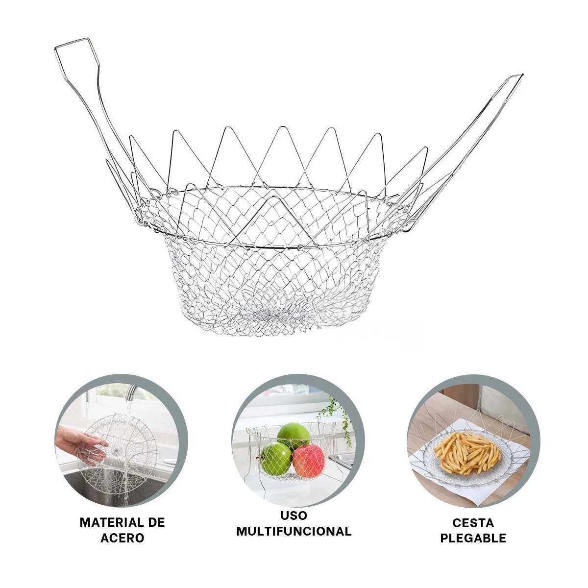 PACK6 RECIPIENTE COCINA COLAR ACERO 23CM PLATEADO PARA FREIR DURADERO Y+REGALO STICKER - 2