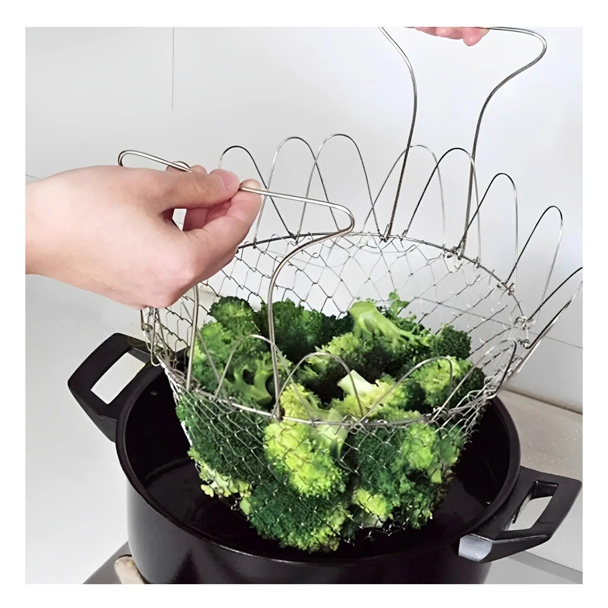 PACK6 RECIPIENTE COCINA COLAR ACERO 23CM PLATEADO PARA FREIR DURADERO Y+REGALO STICKER - 3