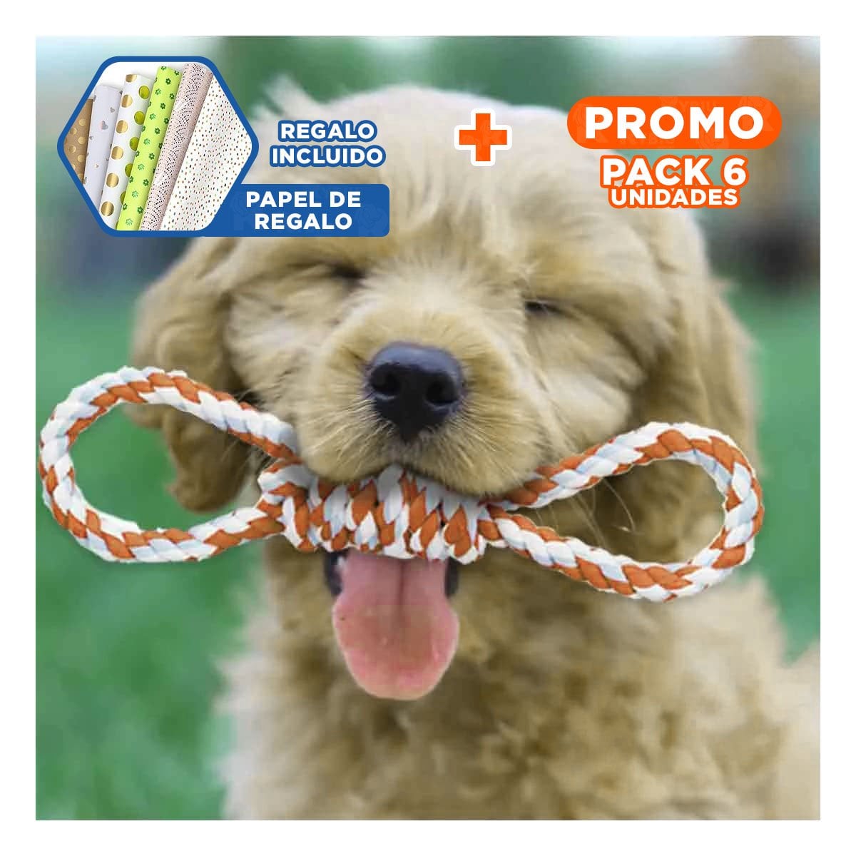 PACK6 CUERDA SOGA 4 NUDOS PET ANARANJADO DE CONSISTENCIA MUY SUAVE Y+PAPEL REGALO - 1