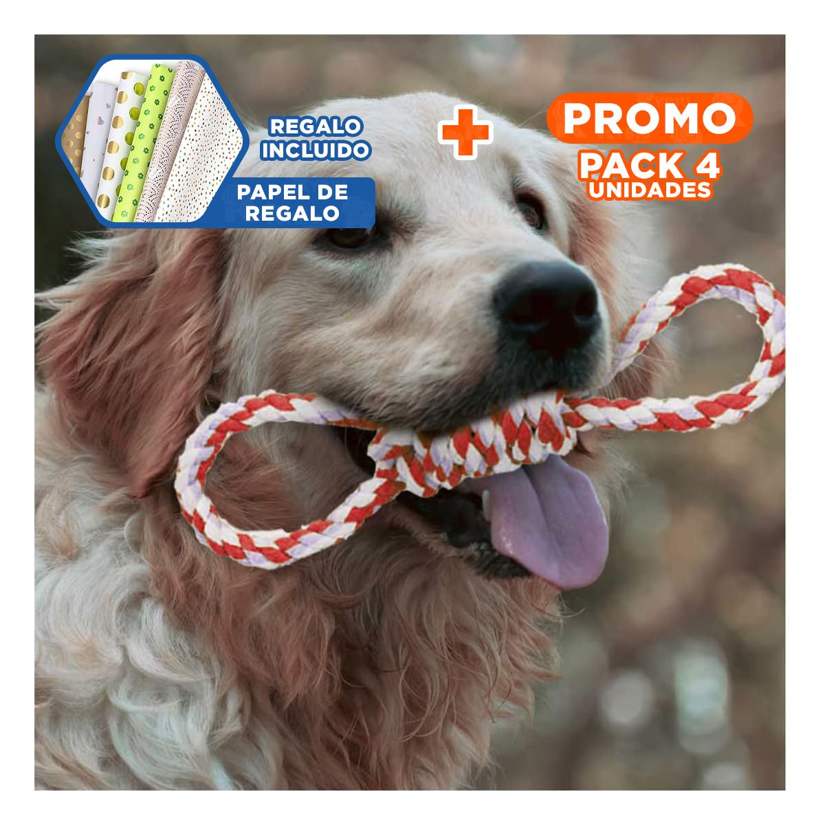 PACK4 CUERDA SOGA 4 NUDOS PET ROJO PARA UN ESTILO MUY ACTIVO Y+PAPEL REGALO - 1