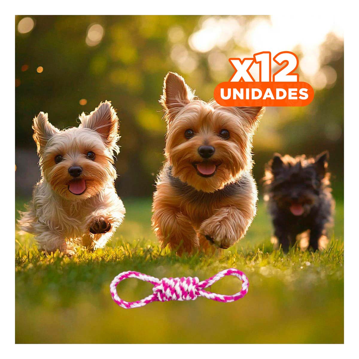 PACK12 ACCESORIO DE MORDIDA CON 4 NUDOS ROSADO PARA ORGANIZAR EN SU MESADA - 1