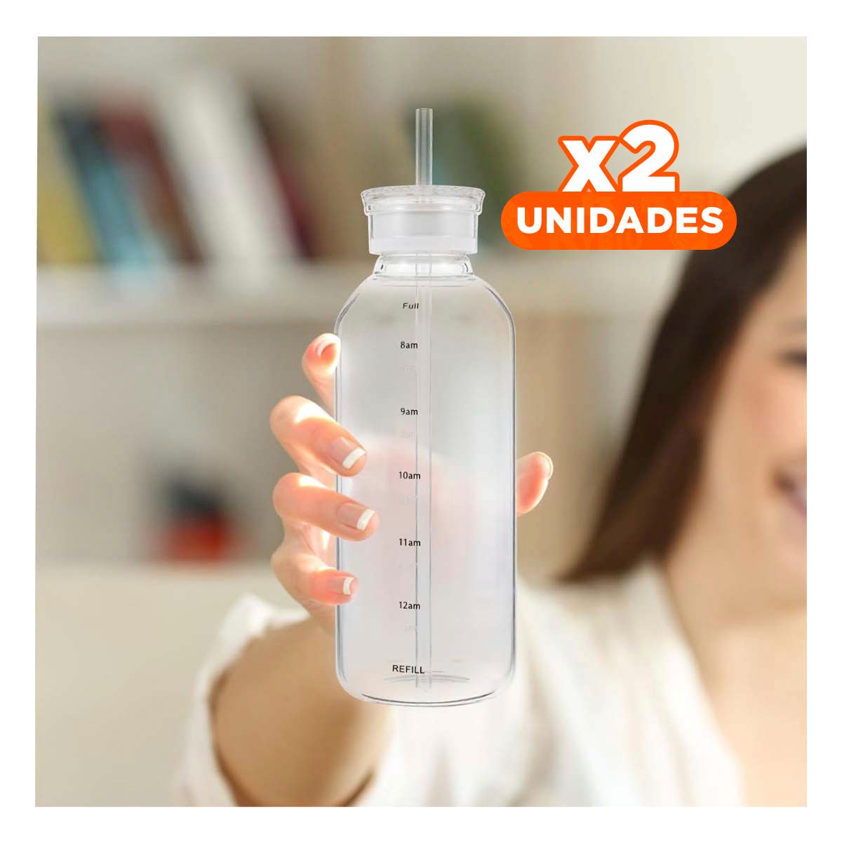 PACK2 RECIPIENTE DE VIDRIO 750ML TRANSPARENTE CON ESTILO MODERNO Y PRACTICO Y+REGALO STICKER - 1