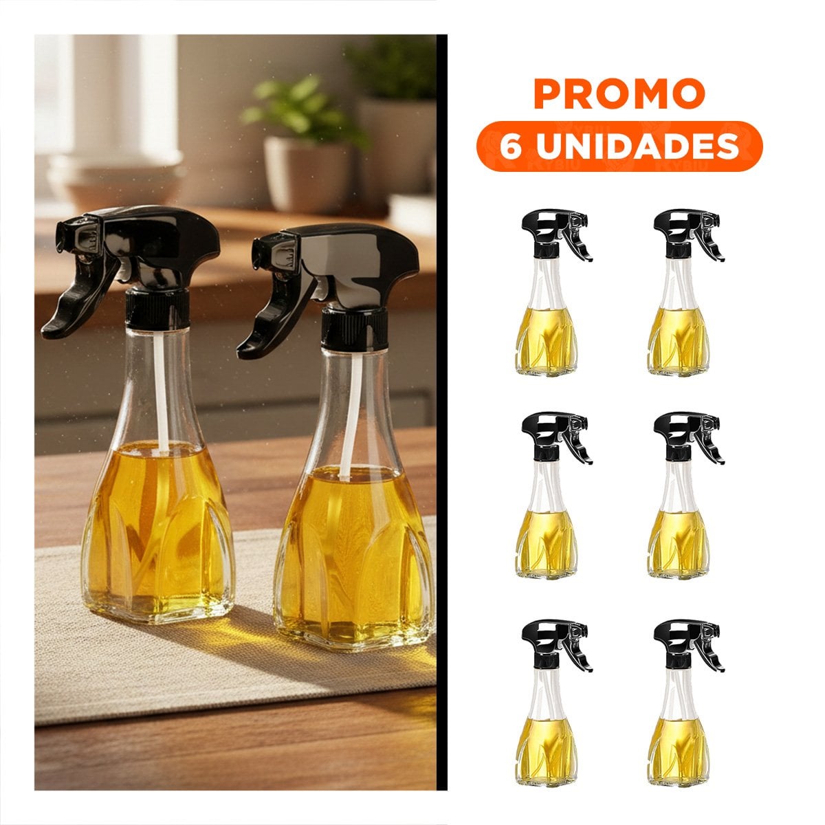PACK6 APLICADOR DE ACEITE SPRAY 240ML NEGRO MODERNA Y RESISTENTE PREPARAR MEZCLAS - 1