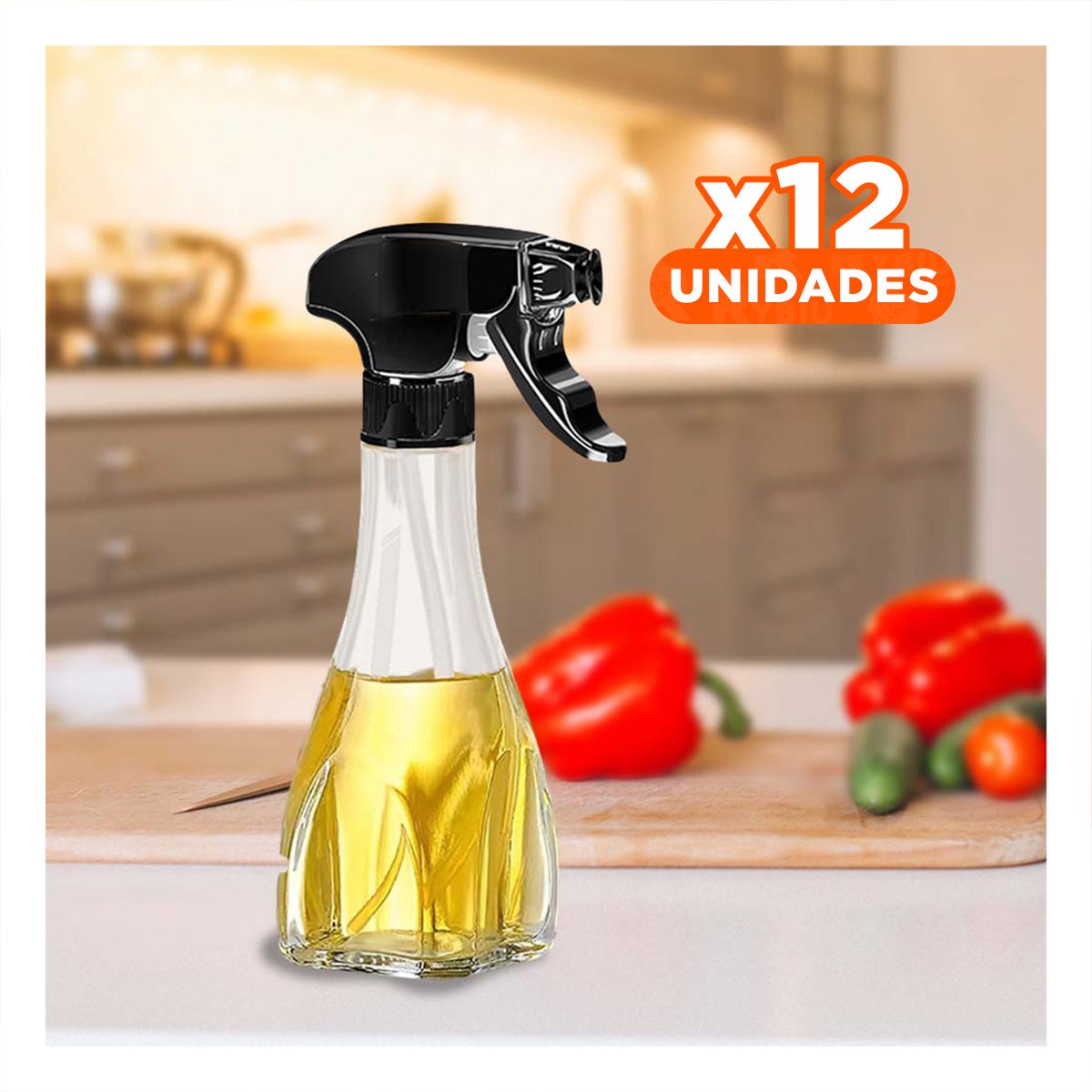 PACK12 ATOMIZADOR DE ACEITE SPRAY 240ML NEGRO DURADERO Y RESISTENTE SAZONAR ALIMENTOS - 1