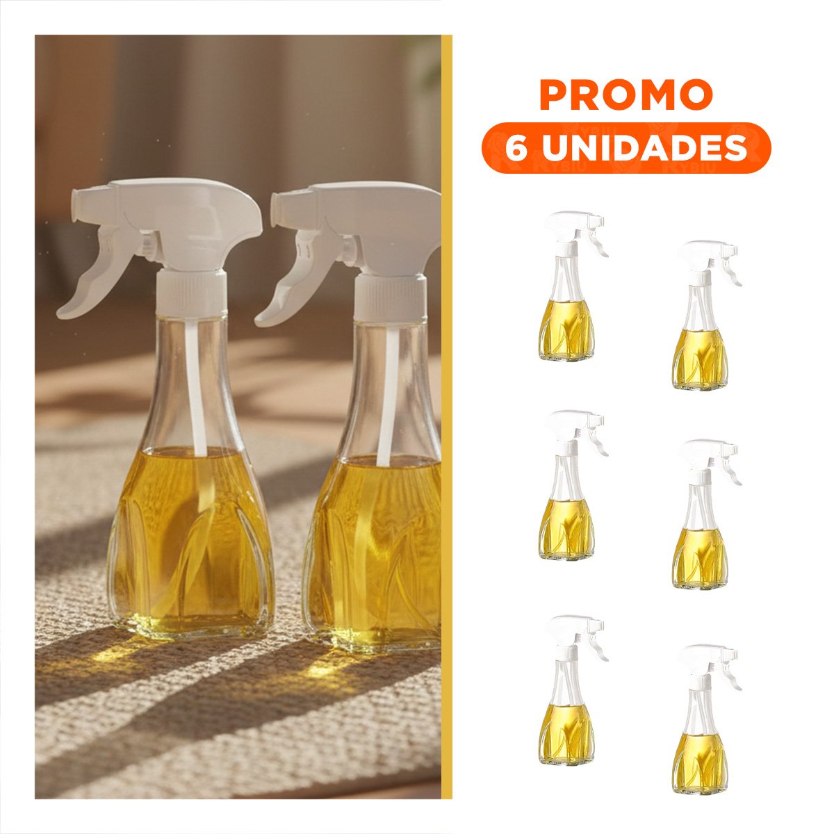 PACK6 SUMINISTRO DE ACEITE SPRAY 240ML BLANCO FACIL DE LIMPIAR Y COMODO PARA COCINAR - 1