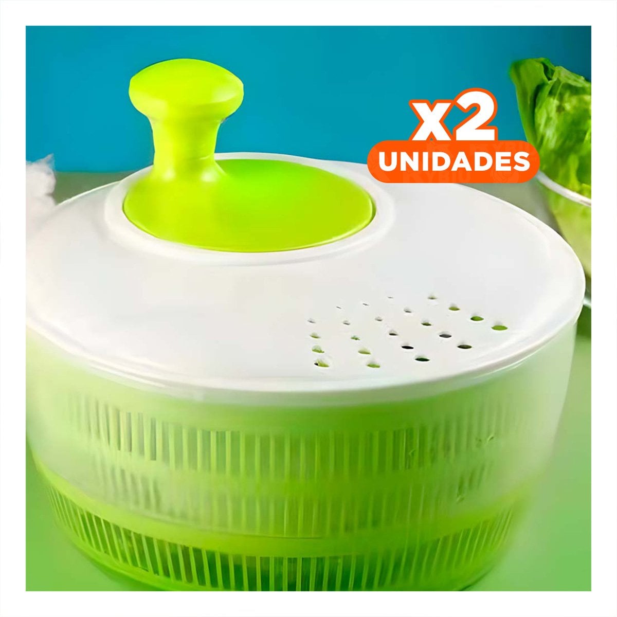 PACK2 BOWL GIRATORIO VERDE Y BLANCO FUNCIONAL Y MODERNA SECAR ALIMENTOS Y+REGALO STICKER - 1