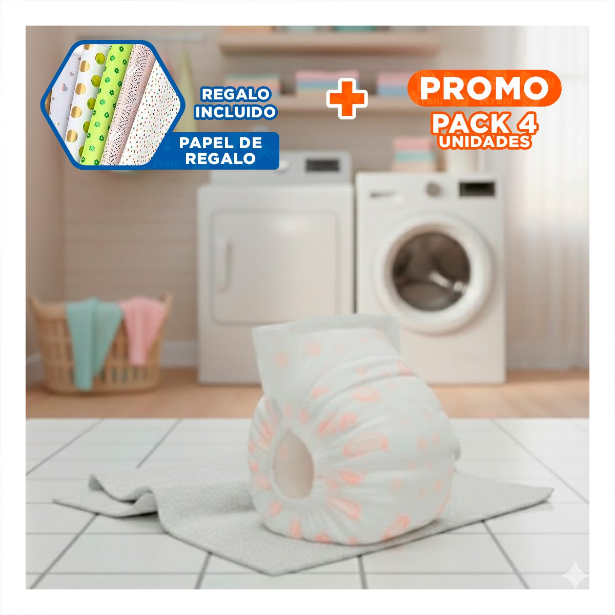 PACK4 PAQUETE HIGIENICO IDEAL PARA VIAJES Y PASEOS CORTOS PERRO HEMBRA L ROSADO Y+PAPEL REGALO - 1