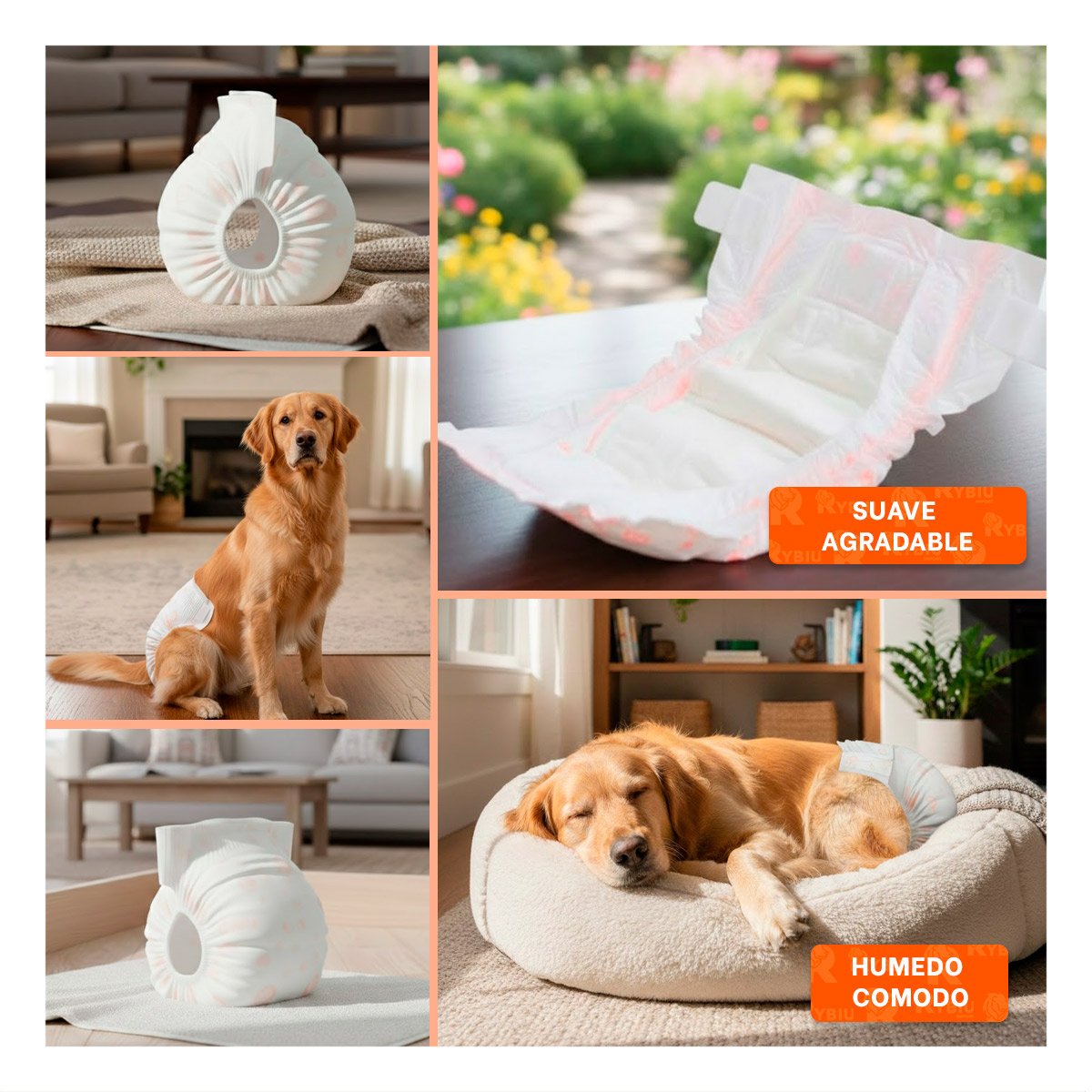 CUBRECOLA PRACTICO Y FACIL DE PONER PARA MASCOTAS PERRO HEMBRA L ROSADO Y+LIGAS REGALO - 5
