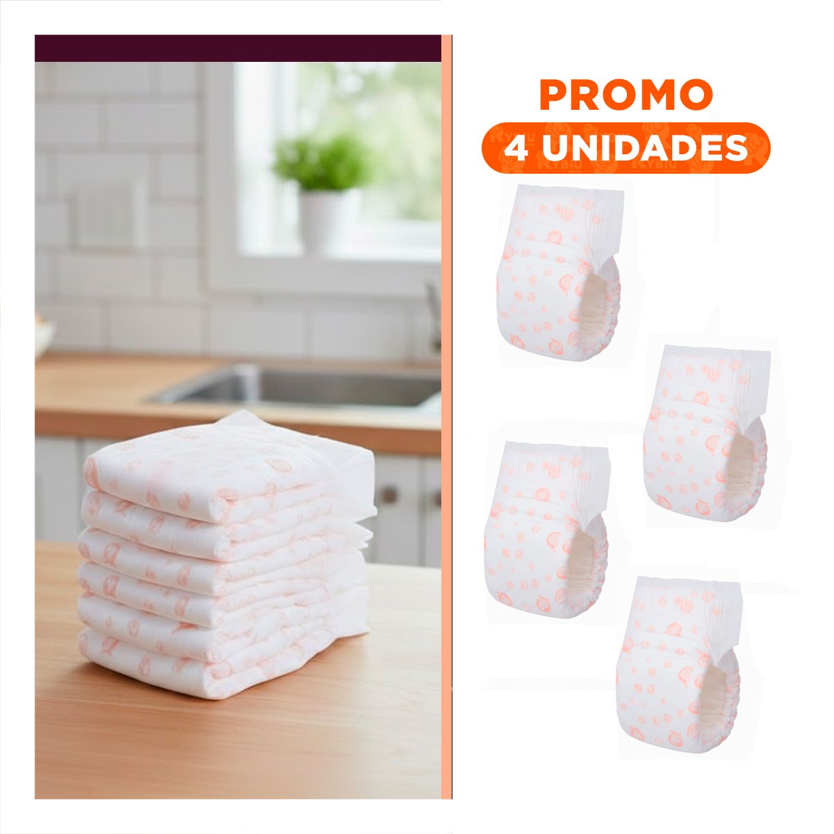 PACK4 PANTIE SANITARIO CON CINTURA AJUSTABLE PERRO HEMBRA TALLA S ROSADO Y+REGALO STICKER - 1