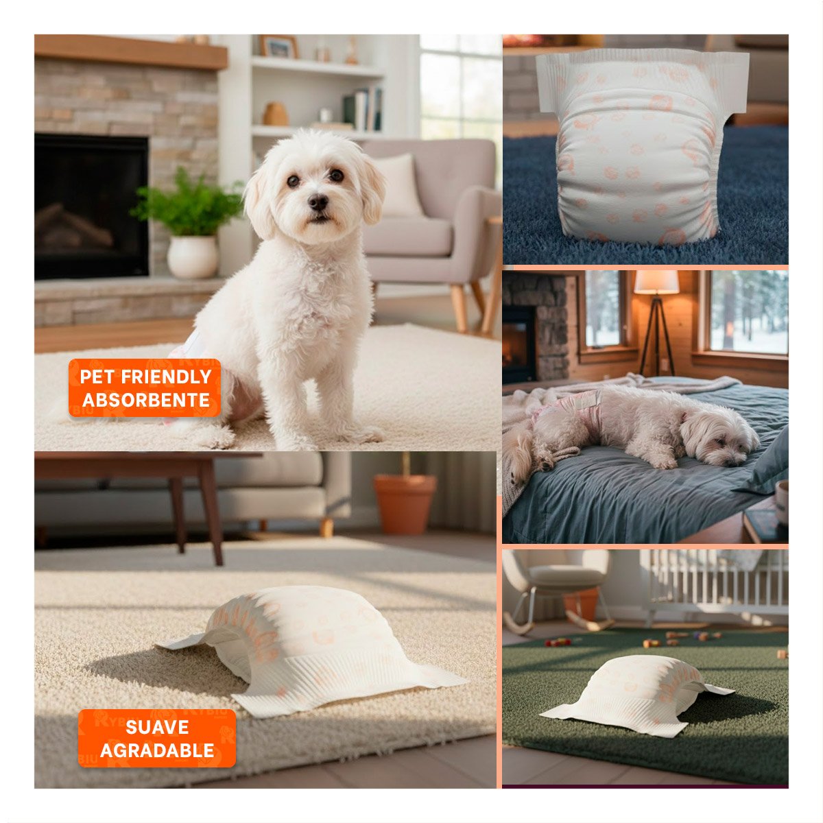 PACK4 PANTIE SANITARIO CON CINTURA AJUSTABLE PERRO HEMBRA TALLA S ROSADO Y+REGALO STICKER - 2