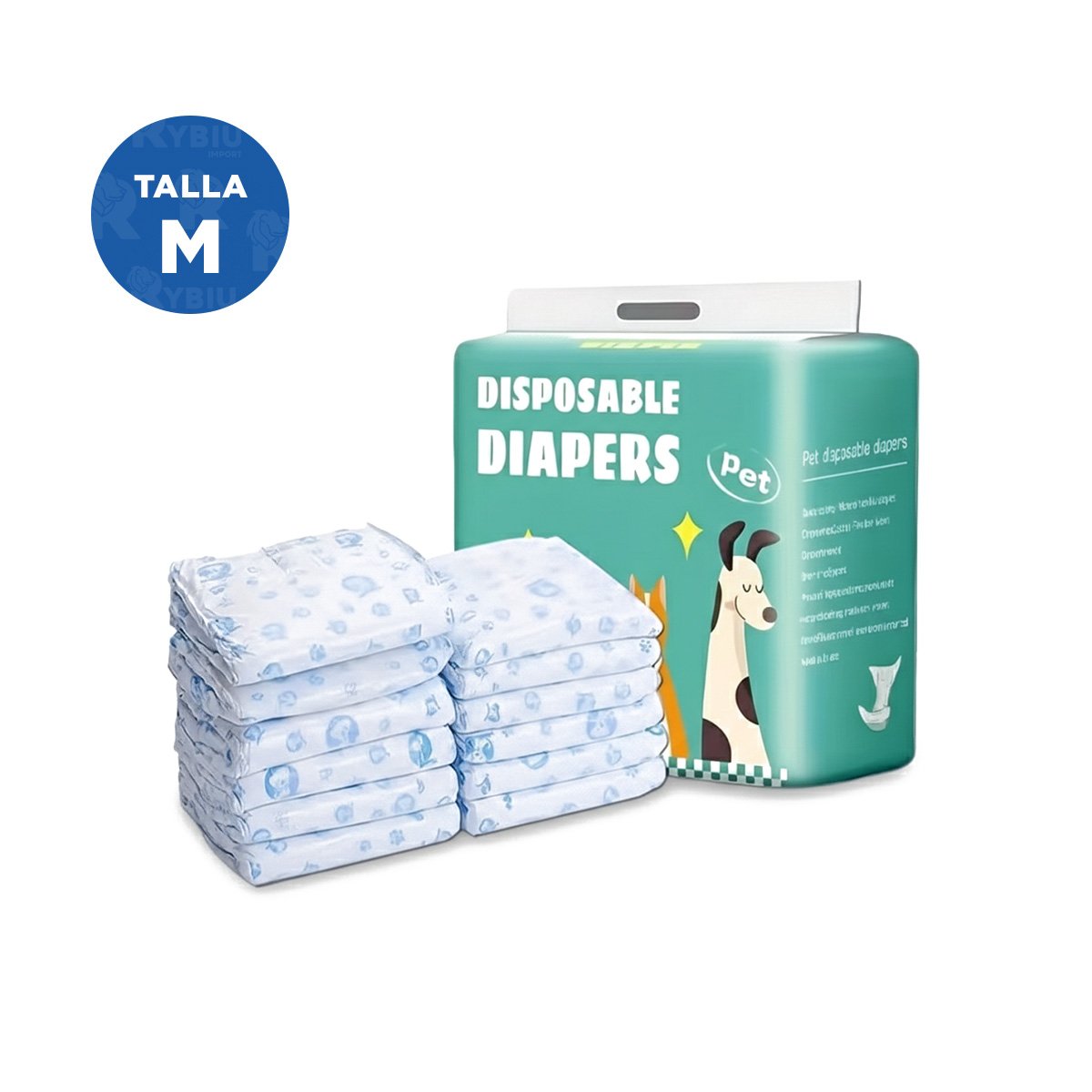 PACK2 CUBIERTA CON AJUSTE INTELIGENTE PARA MASCOTAS MASCOTA MACHO M VERDE Y+PAPEL REGALO - 4