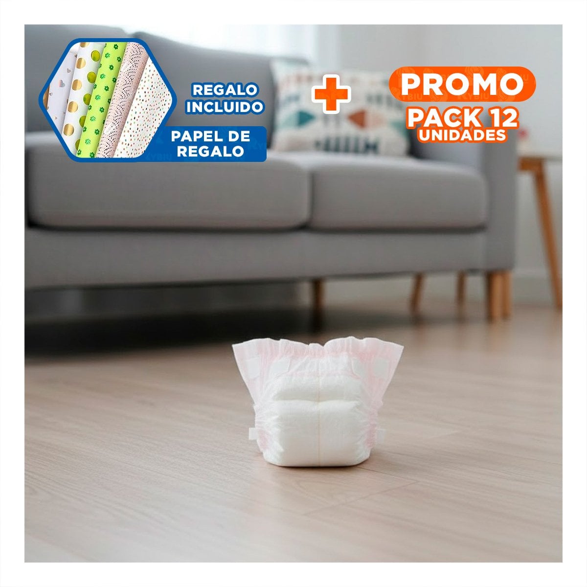 PACK12 COBERTURA SANITARIO CON AJUSTE COMODO PERRO HEMBRA TALLA S ROSADO Y+PAPEL REGALO - 1