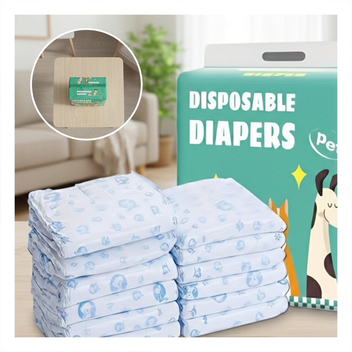 PACK2 PAQUETE SANITARIO CONTIENE VARIAS UNIDADES PARA EL PERRO MACHO XL VERDE - 5