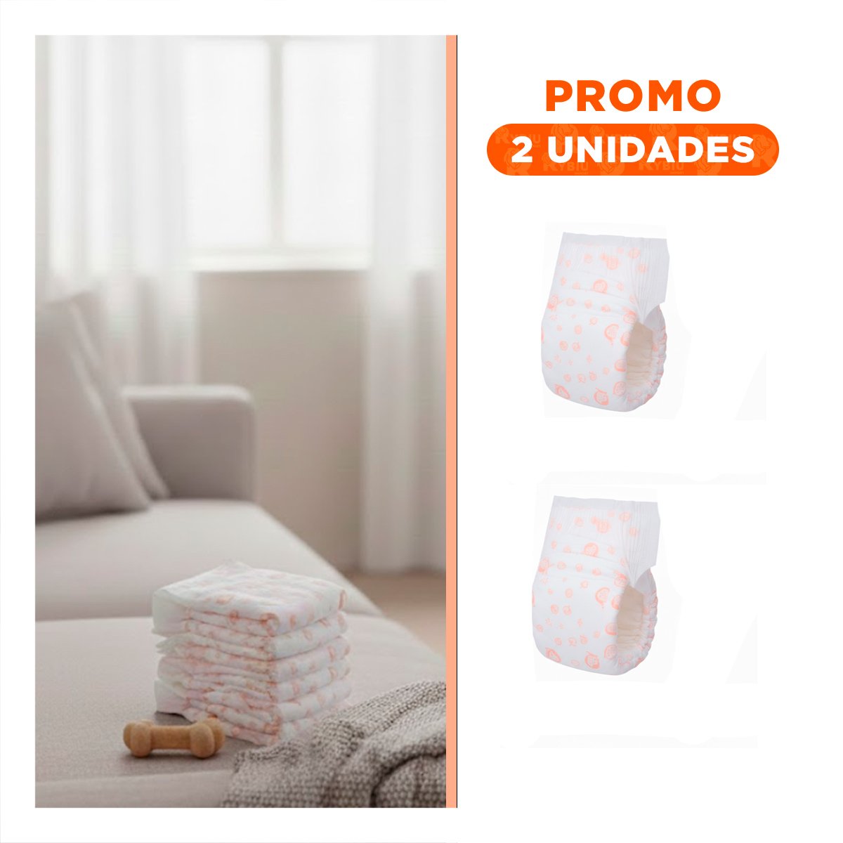 PACK2 BANDA SANITARIA CON FIJACION SEGURA PERRO HEMBRA TALLA S ROSADO - 1