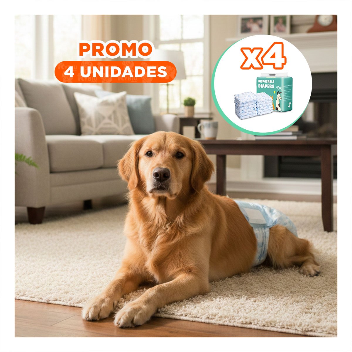 PACK4 PAQUETE SANITARIO COMODO Y PRACTICO PARA USO DIARIO DEL PERRO MACHO XL VERDE - 1