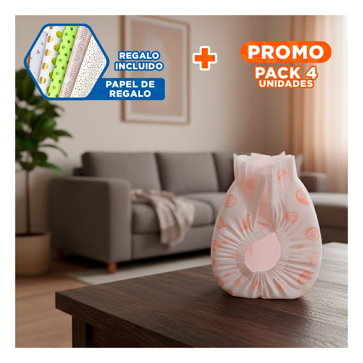 PACK4 BANDA DE USO DIARIO CON SOPORTE ESTABLE PERRO HEMBRA TALLA S ROSADO Y+PAPEL REGALO - 1