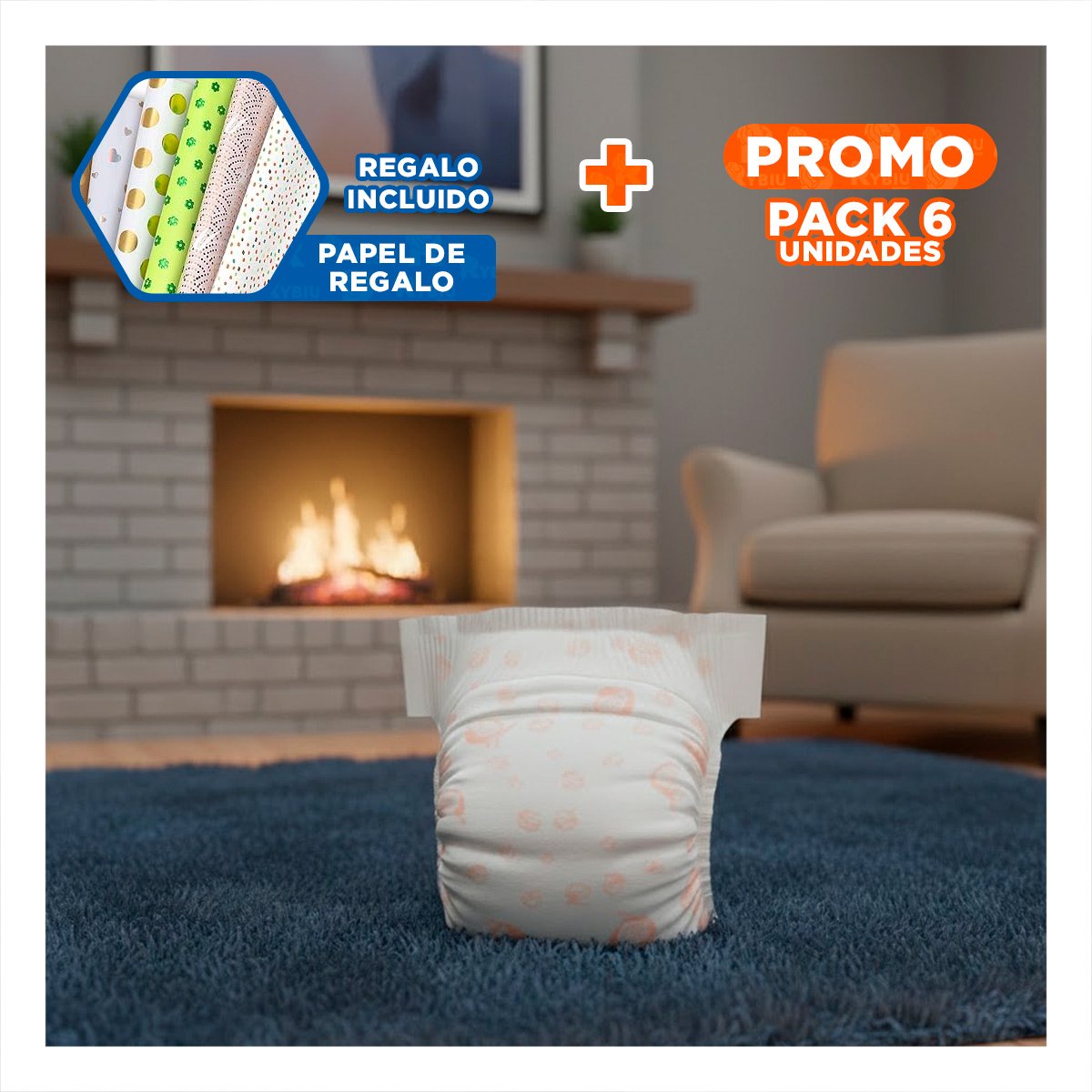 PACK6 PANTIE CON FIJACION SEGURA Y SOPORTE ESTABLE PERRO HEMBRA TALLA S ROSADO Y+PAPEL REGALO - 1
