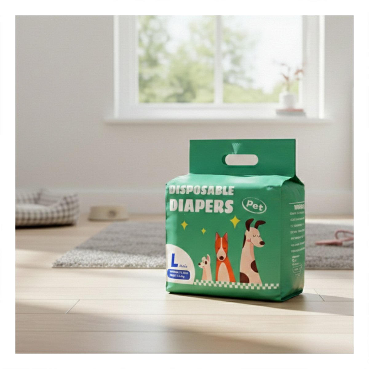 PACK6 CINTURON PROTECTOR DESECHABLE PARA USO DIARIO PERRO MACHO TALLA L VERDE - 3