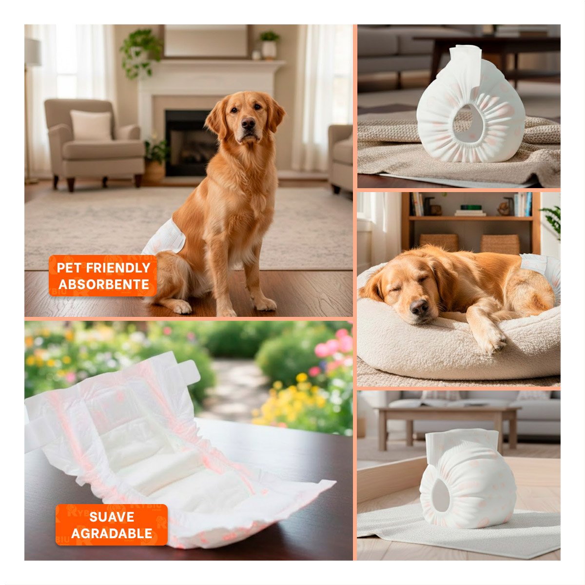 CUBRECOLA AJUSTABLE QUE PROTEGE LA ROPA Y MUEBLES PERRO HEMBRA L ROSADO - 5