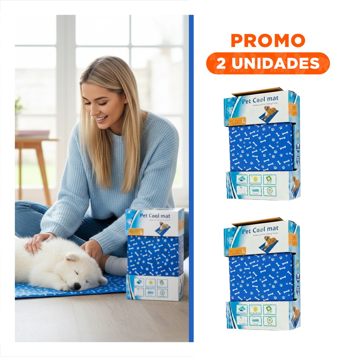PACK2 SUPERFICIE CON SISTEMA DE ENFRIAMIENTO ESTAMPADO HUESITOS 50X90CM L AZUL - 1