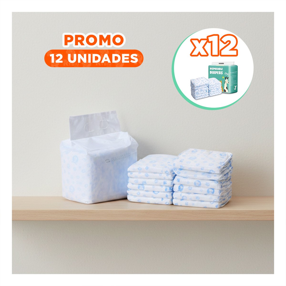 PACK12 FORRO CONFORTABLE QUE PROTEGE ROPA MASCOTA MACHO S VERDE - 1
