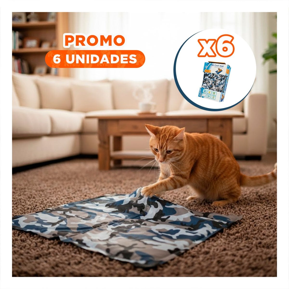 PACK6 ALFOMBRA ELABORADA PARA REGULAR TEMPERATURA 50X65CM MD MILITAR Y+REGALO STICKER - 1