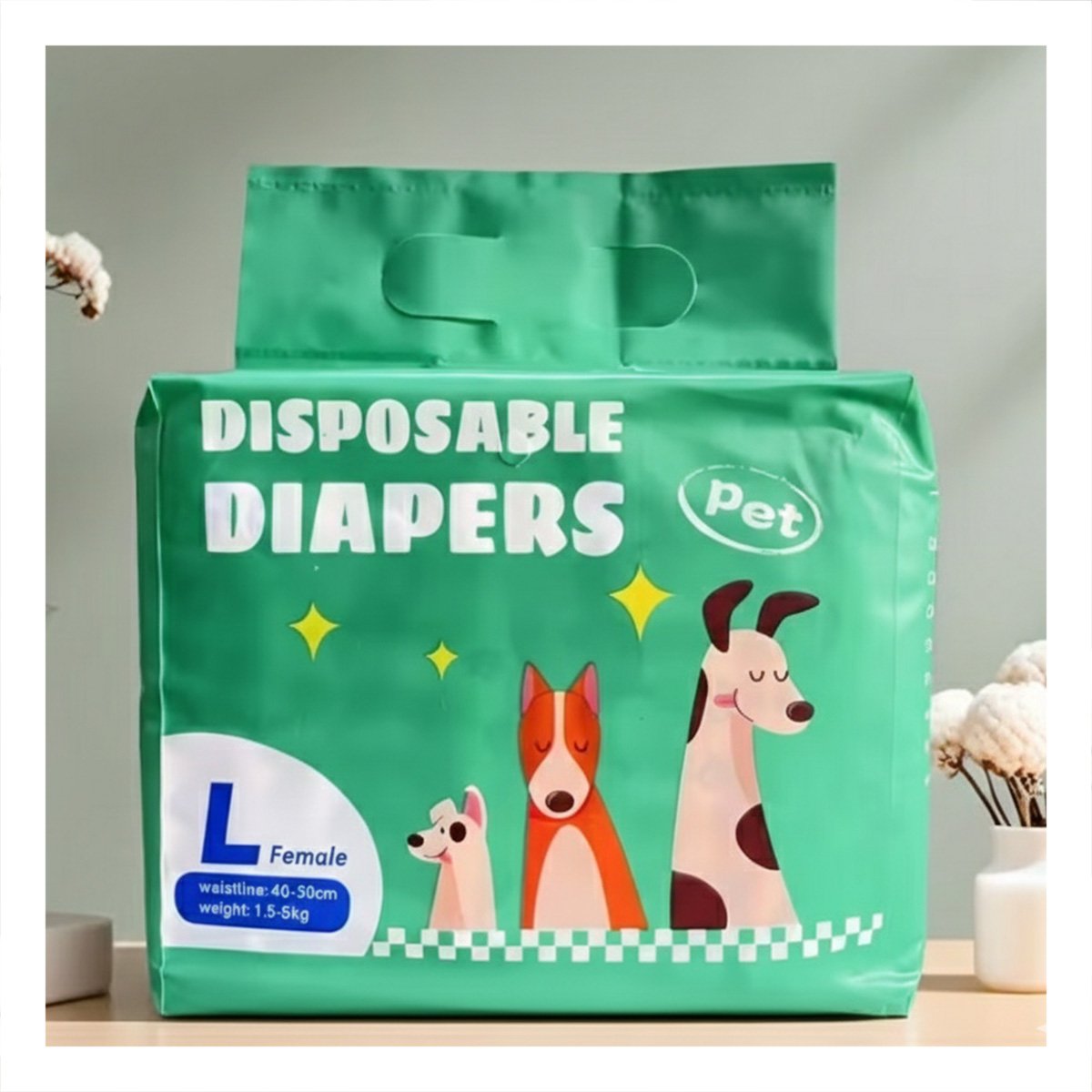 TOALLA ABSORBENTE DE USO DIARIO CON SUJECION SEGURA PERRO MACHO TALLA L VERDE Y+POST IT - 3