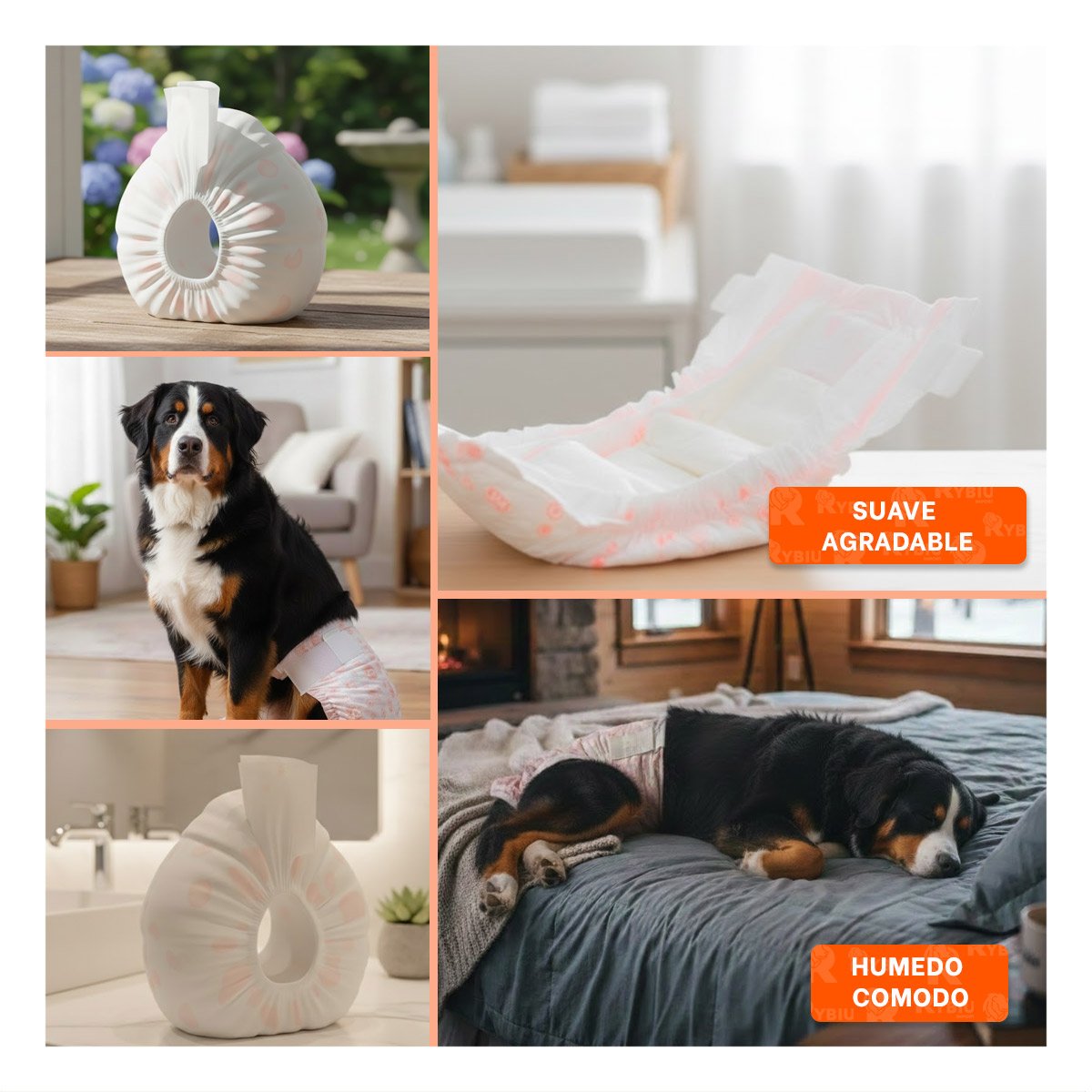 PROTECTOR PARA ETAPA DE CELO EN CASA PERRO HEMBRA TALLA XL ROSADO Y+LIGAS REGALO - 5