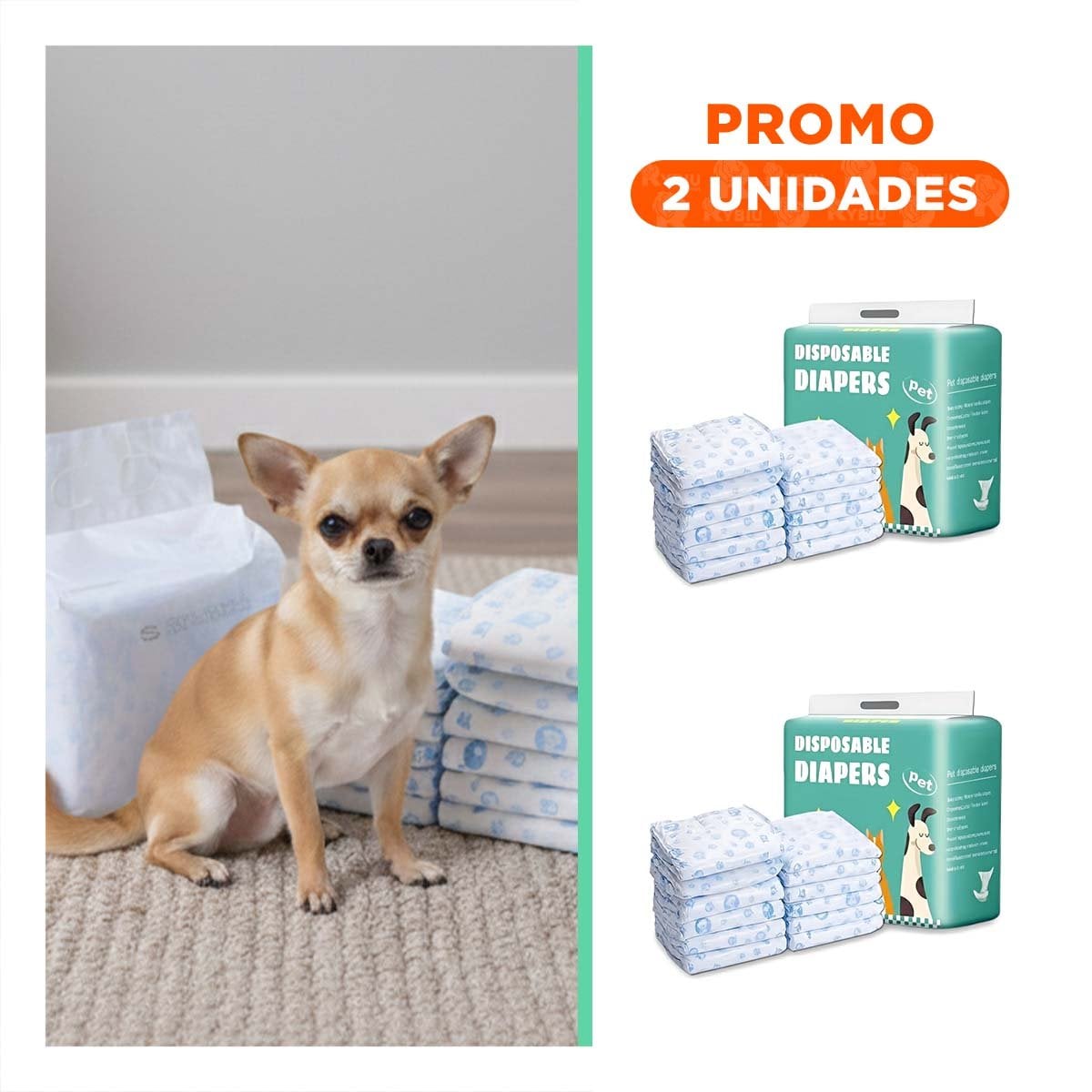 PACK2 CONFORT SUAVE QUE BRINDA COMODIDAD MASCOTA MACHO S VERDE - 1