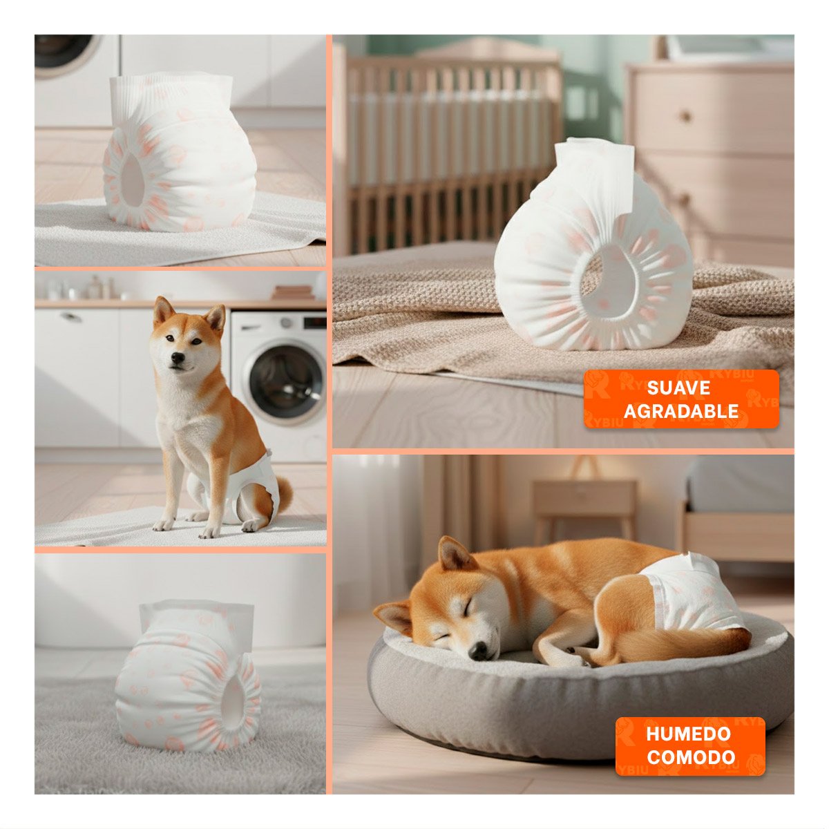 PAQUETE SANITARIO CON AJUSTE PERFECTO PARA EL PERRO HEMBRA M ROSADO Y+POST IT - 1