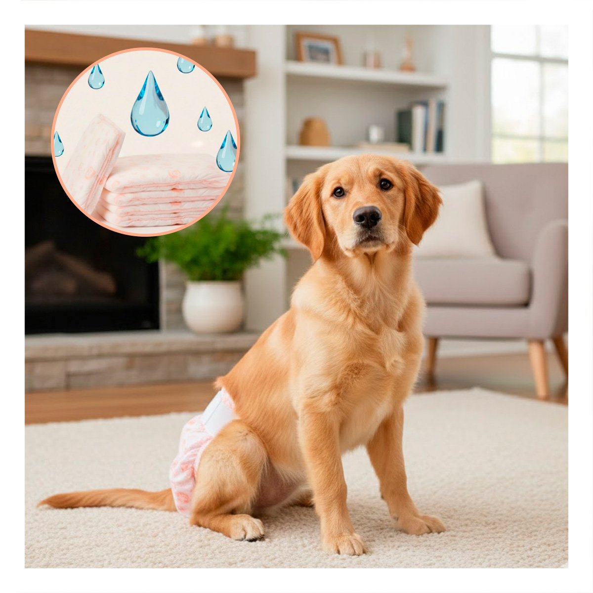 PACK6 FAJA PRACTICA Y SUAVE PARA USO DIARIO PERRO HEMBRA L ROSADO Y+PAPEL REGALO - 2