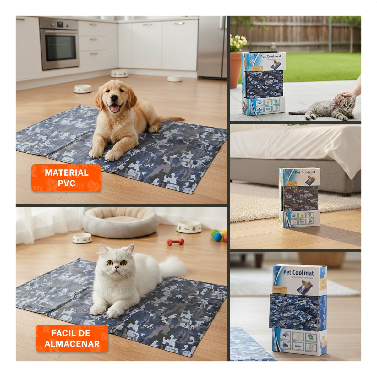 COLCHONETA REFRESCANTE QUE CUIDA LA PIEL DE TU MASCOTA L 50X90CM MILITAR - 5