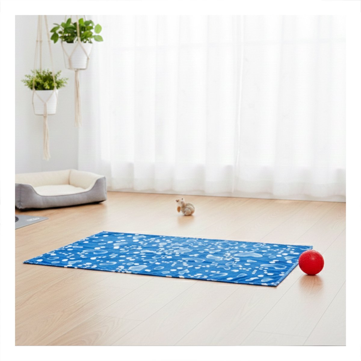 PACK2 ALFOMBRA PARA GATO EN ESPACIO INTERIOR 50X90CM L AZUL ESTILO BURBUJAS Y+REGALO STICKER - 3
