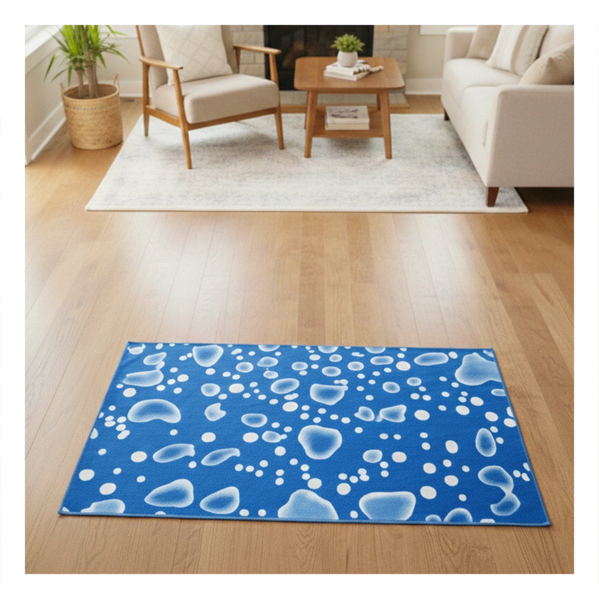 PACK2 ALFOMBRA PARA GATO EN ESPACIO INTERIOR 50X90CM L AZUL ESTILO BURBUJAS Y+REGALO STICKER - 5