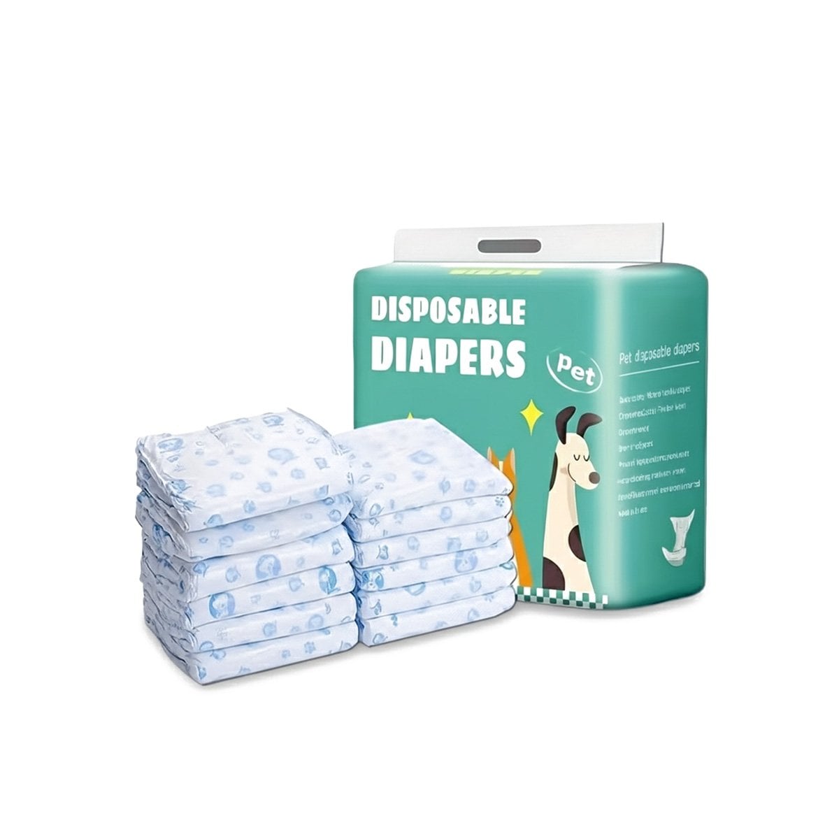 PACK2 BANDA ABSORBENTE COMODA PARA USO EN CASA PERRO MACHO TALLA L VERDE Y+REGALO STICKER - 2