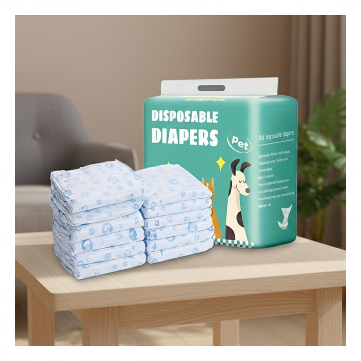 PACK2 BANDA ABSORBENTE COMODA PARA USO EN CASA PERRO MACHO TALLA L VERDE Y+REGALO STICKER - 3