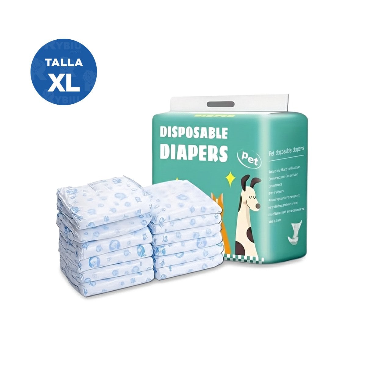 CAPA DESECHABLE HIGIENICA Y FACIL DE CAMBIAR PARA EL PERRO MACHO XL VERDE - 4