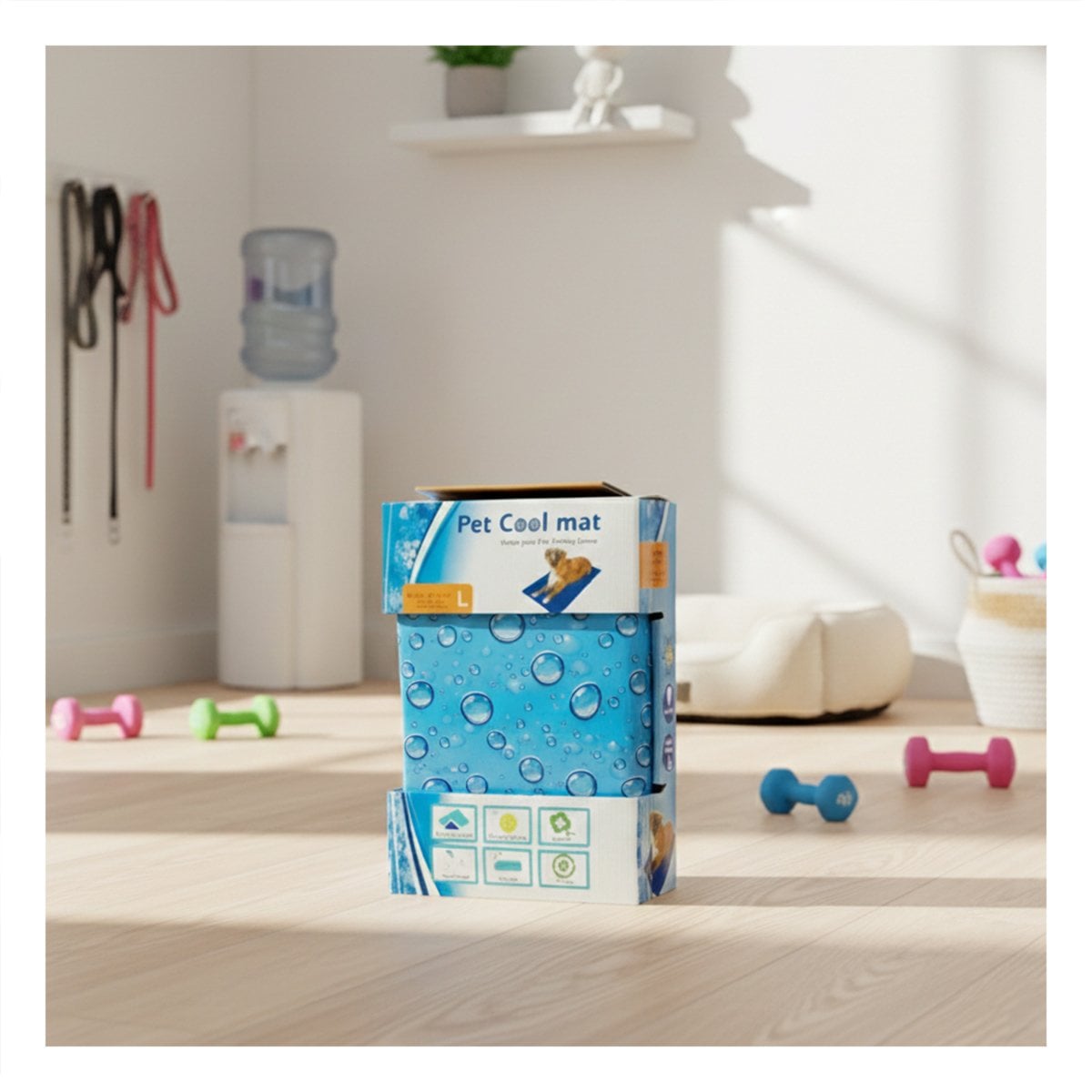 SUPERFICIE FRESCA PARA GATO EN CASA PATRON BURBUJA 50X90CM L CELESTE Y+REGALO STICKER - 2