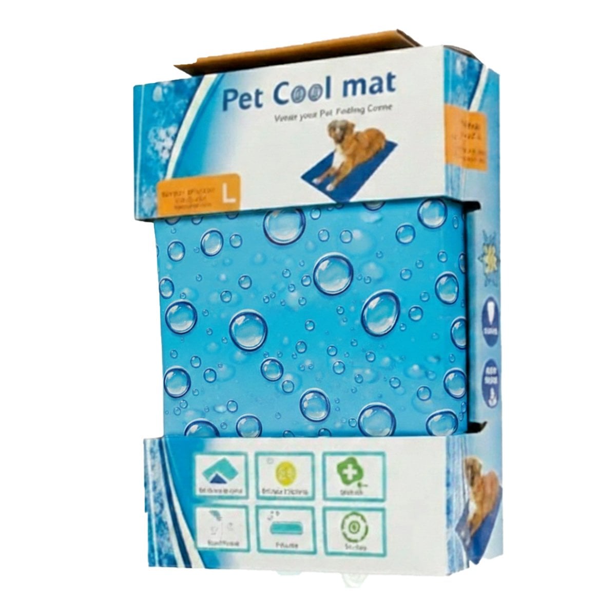 SUPERFICIE FRESCA PARA GATO EN CASA PATRON BURBUJA 50X90CM L CELESTE Y+REGALO STICKER - 3