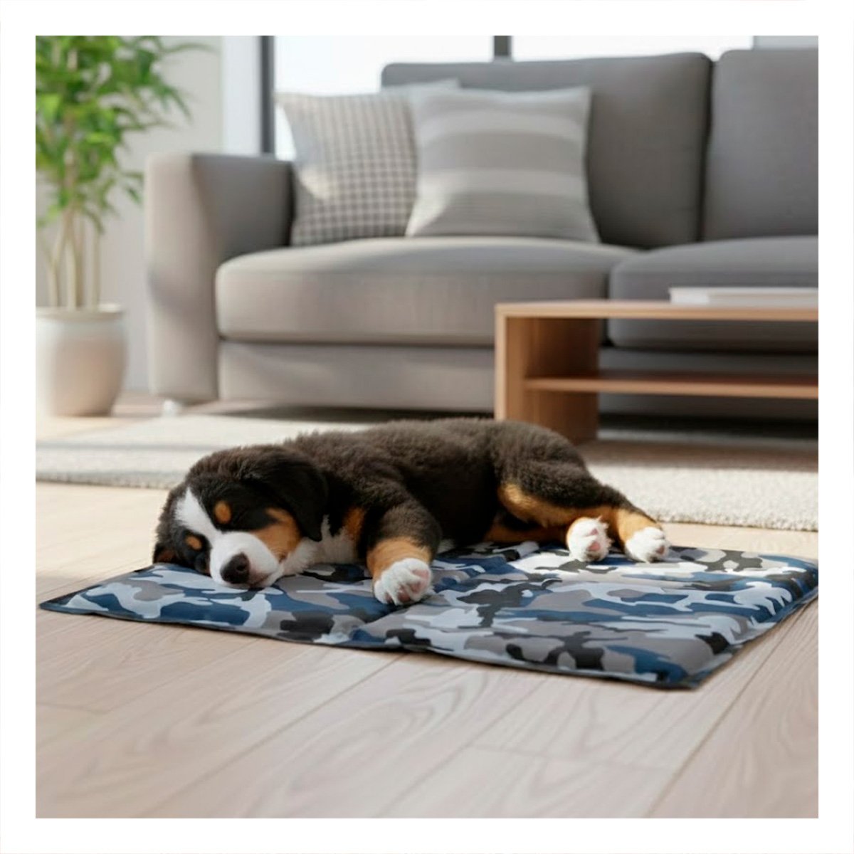 PACK2 COJIN PARA PERRO QUE BUSCA SUPERFICIE FRESCA 50X65CM MD MILITAR Y+PAPEL REGALO - 5
