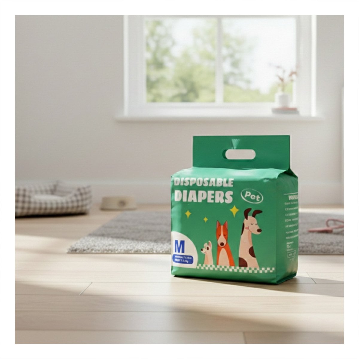PROTECTOR CON ABSORCION RAPIDA Y CONTROL DE OLORES MASCOTA MACHO M VERDE Y+REGALO STICKER - 2