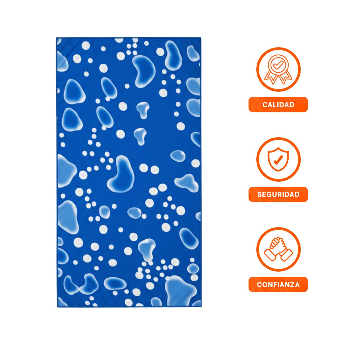 TAPIZ VERSATIL PARA PISO DEL HOGAR 50X90CM L AZUL ESTILO BURBUJAS Y+LIGAS REGALO - 3